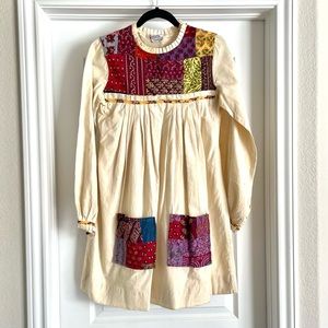 Vintage 60s 70s India Imports of Rhode Island Patchwork Print Hippie Boho